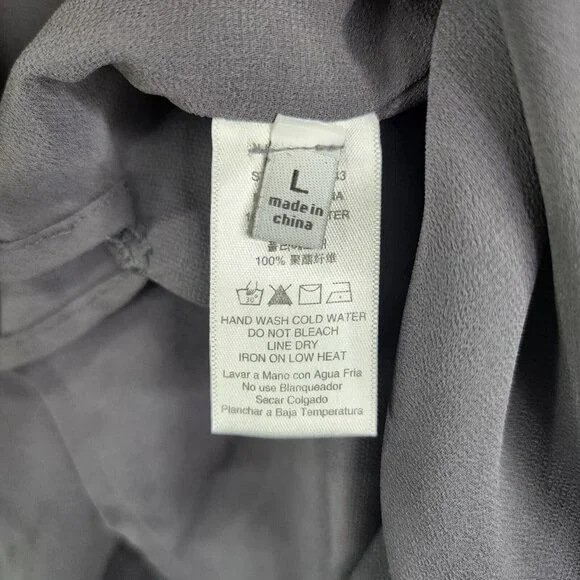 Womens Gray Dainty Hooligan Wrap Front Cami Tank Top V Neck Size L - Picture 6 of 13